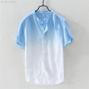 Breathable Comfortable Resort-style Ombre Short-sleeve Shirt
